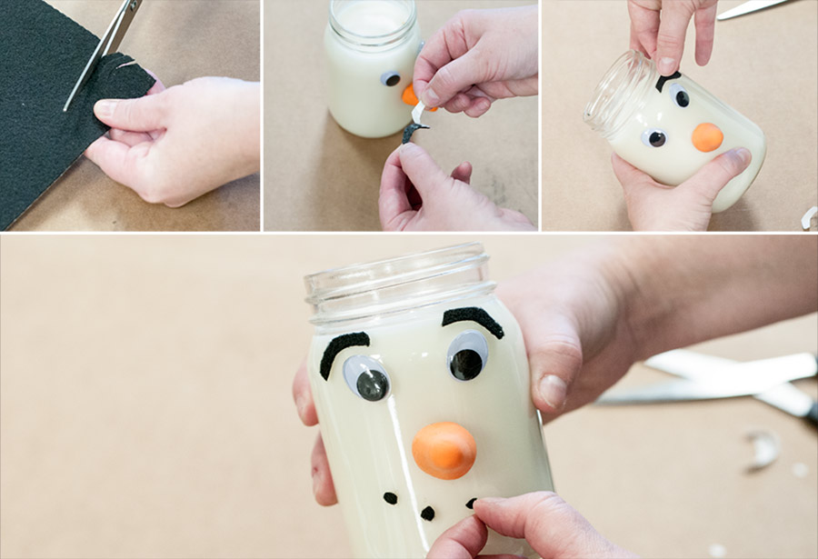 Snowman eyebrows smile