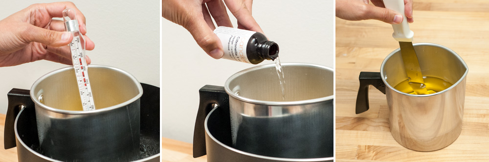 Adding fragrance to melted wax