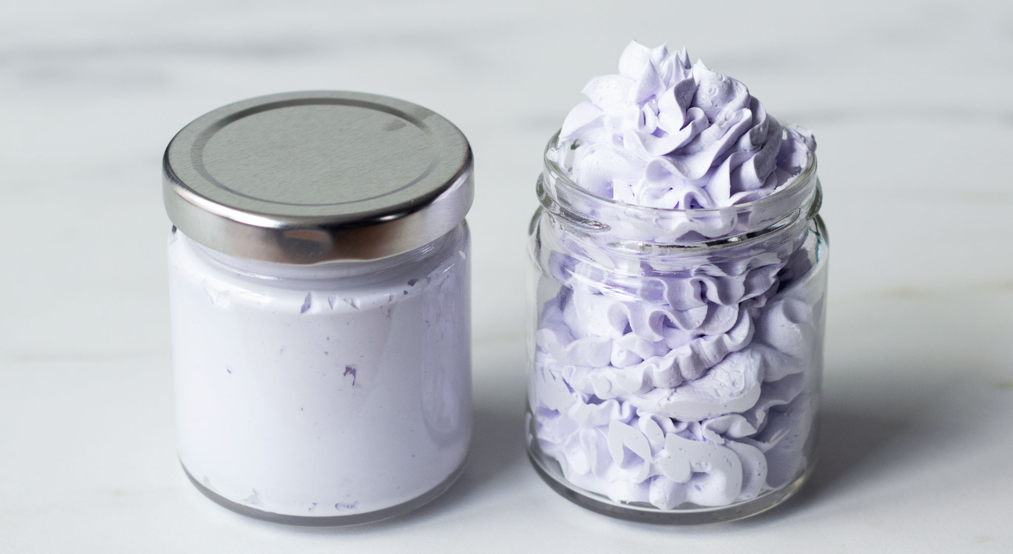 Whipped bath soap in jars.