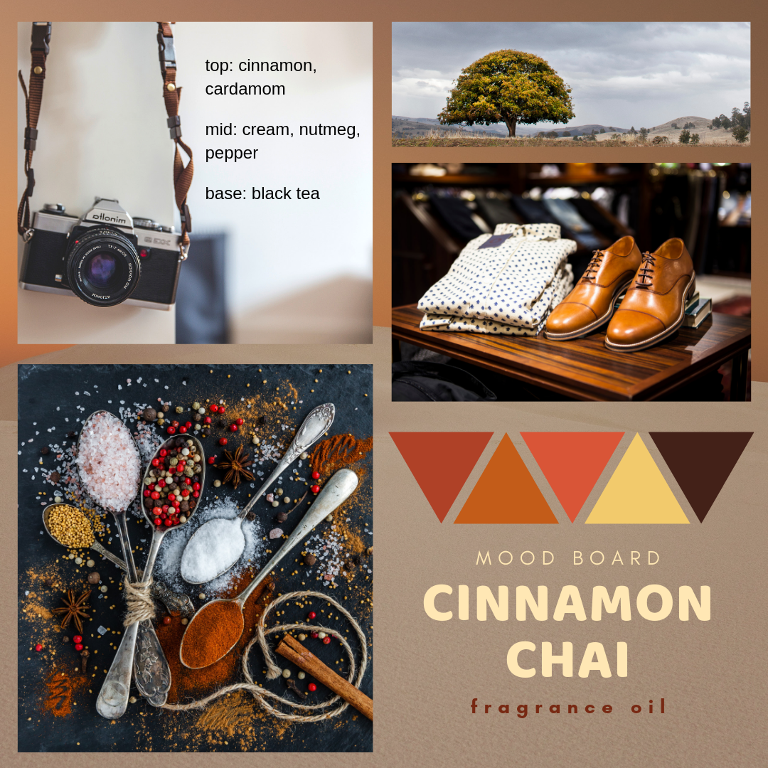 Cinnamon Chai fragrance oil mood board