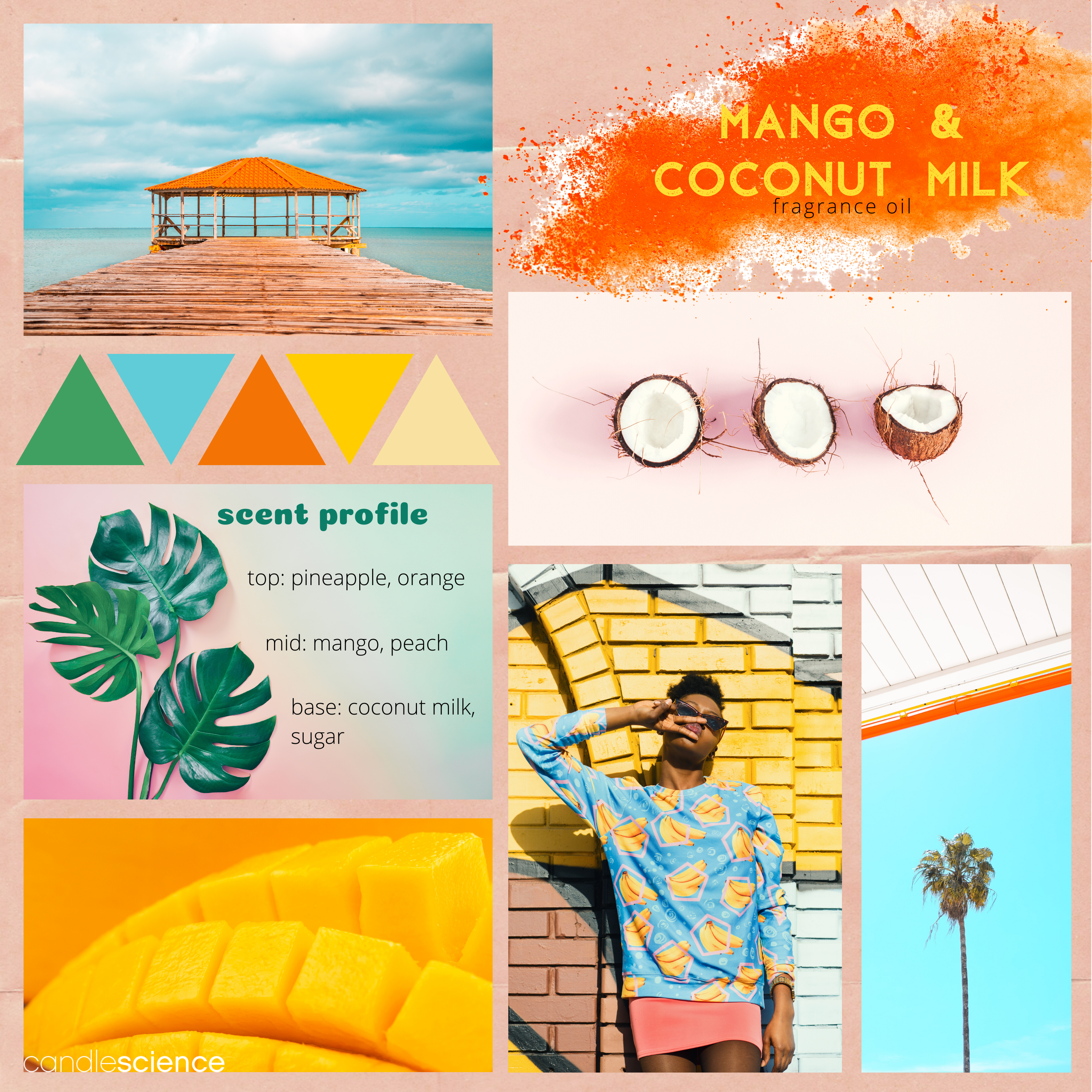 Mango and Coconut Milk fragrance oil mood board
