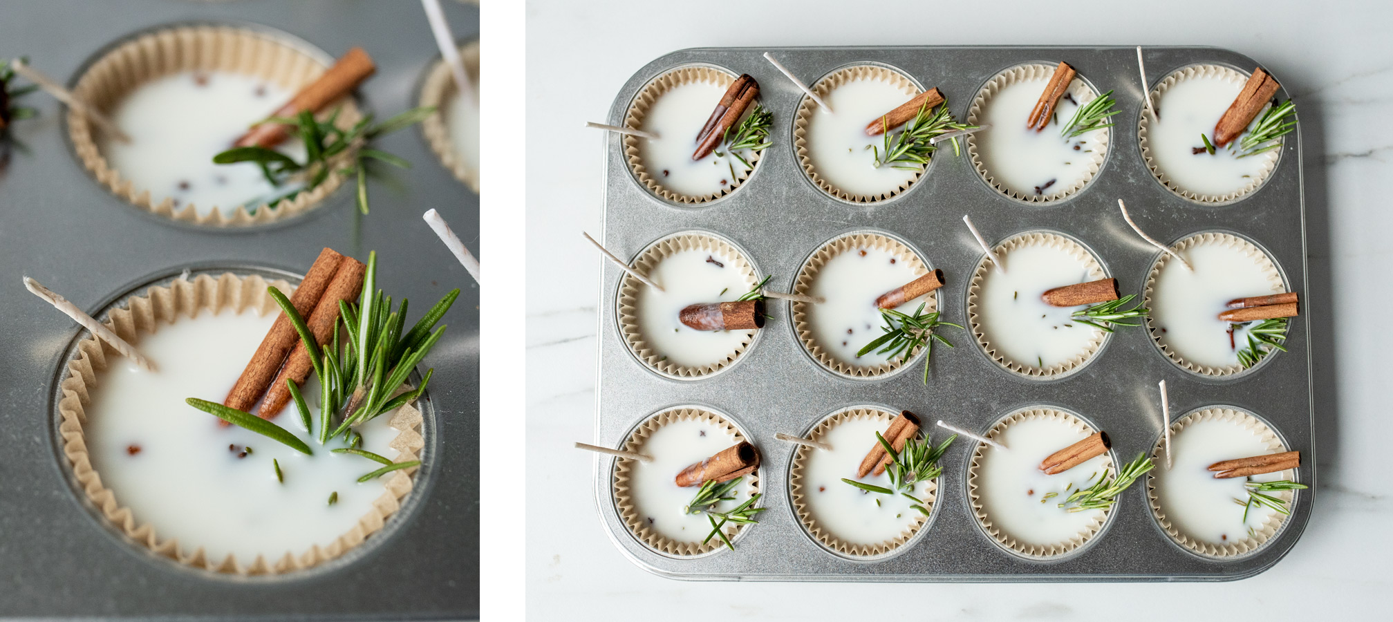 Wax fire starters in a muffin tin