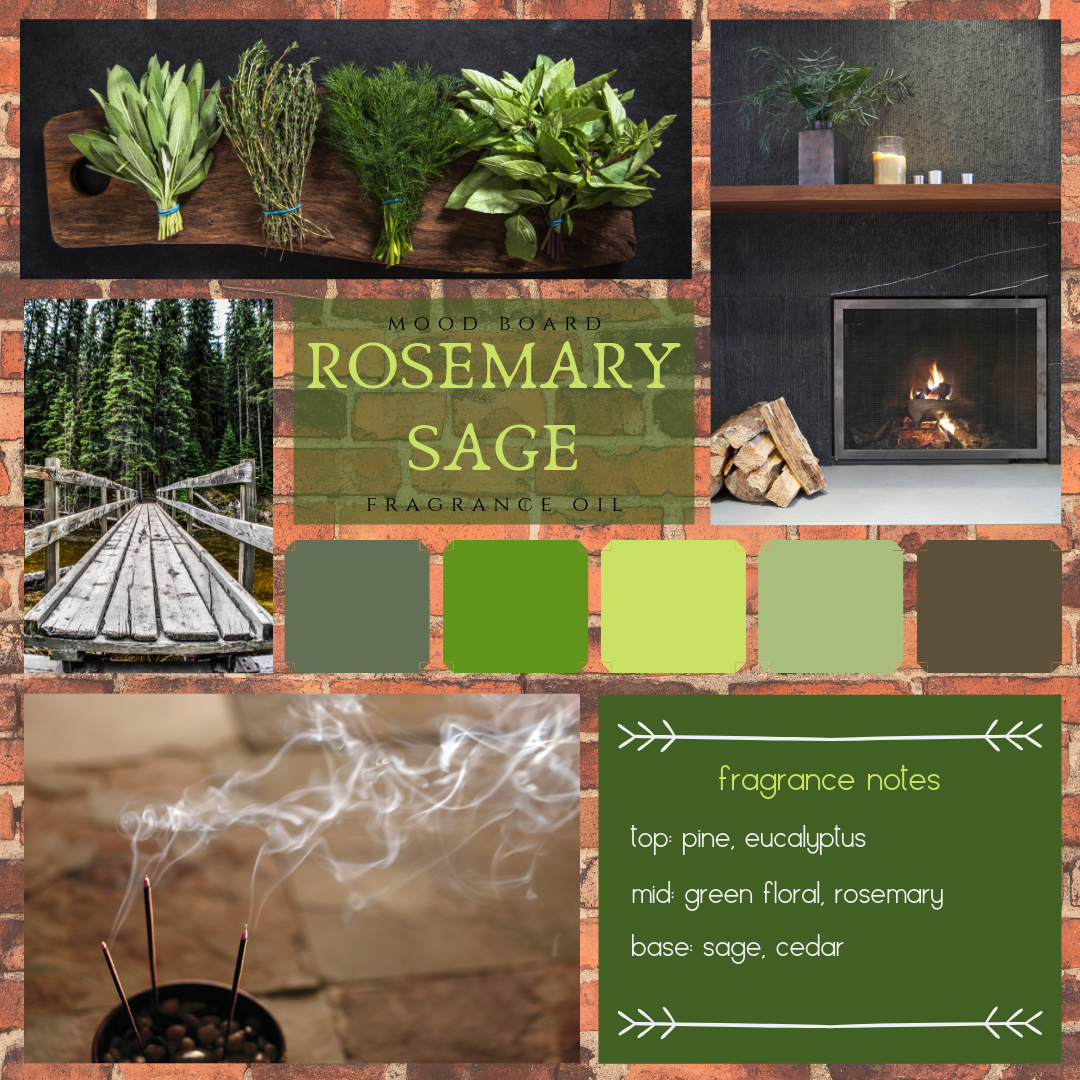 Rosemary Sage Fragrance Oil Mood Board