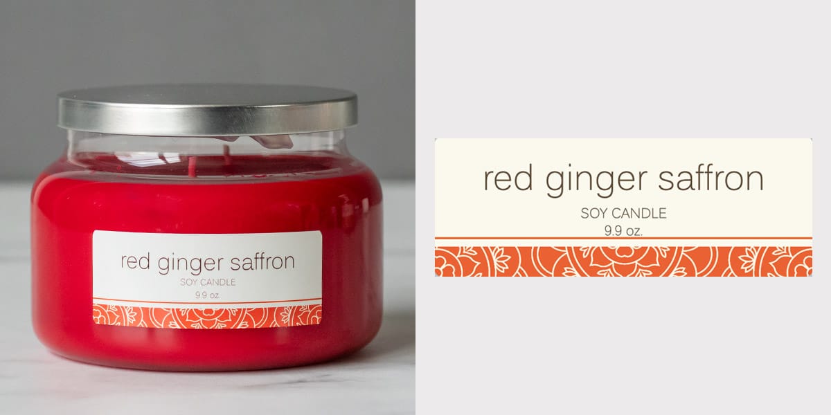 Red Ginger Saffron fragrance oil candle