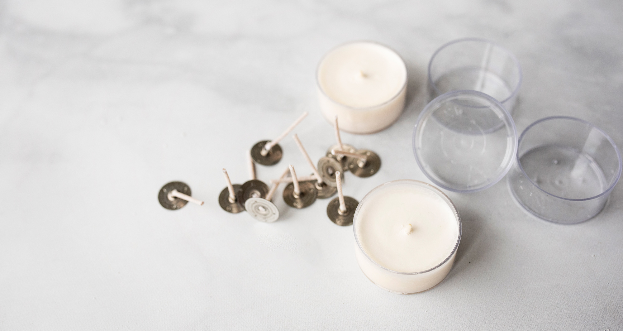 Tealight cups and wicks.