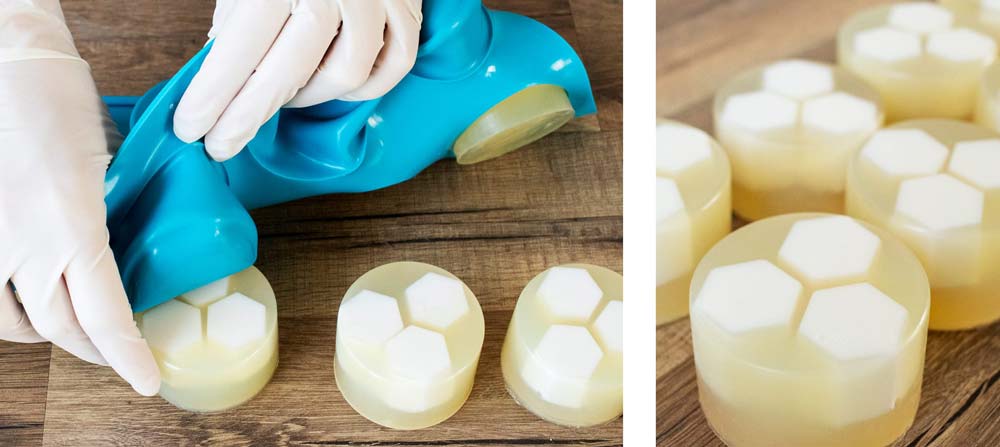 How to make honeycomb facial soap with melt and pour soap base Removing honeycomb facial soaps from silicone soap molds