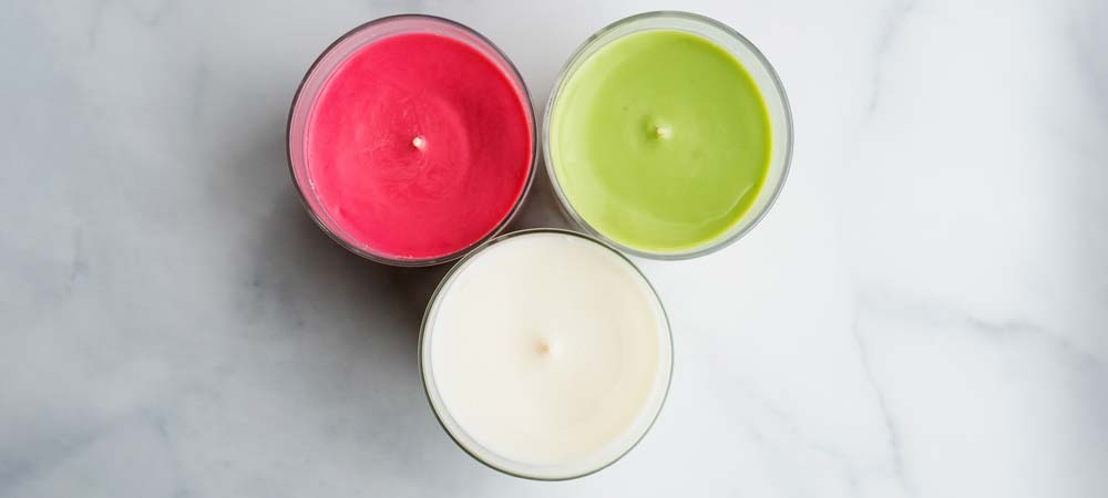 Lab Notes: EcoSoya CB Advanced Soy Wax Overhead image of soy candles.