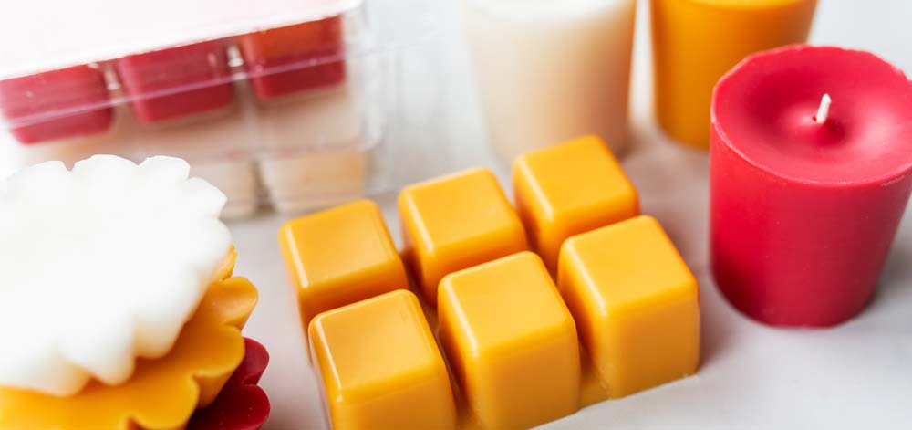 Lab Notes: IGI 6028 Paraffin/Soy Pillar Wax Blend Colored tarts, wax melts, and votive candles made with a paraffin soy pillar wax blend.