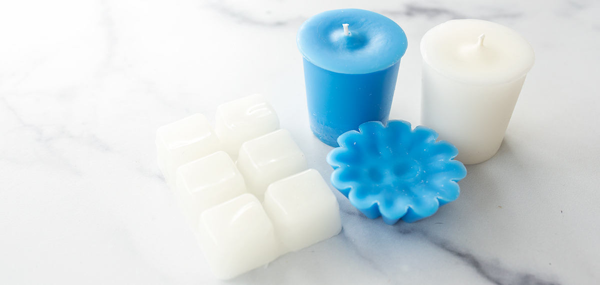 Votives, wax melts, and wax tart.