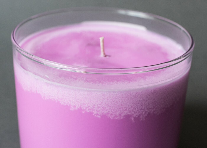 Frosting on a pink candle