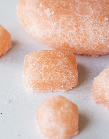 Closeup of sugar scrub bars.