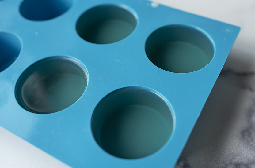 Poured shampoo bars in mold.