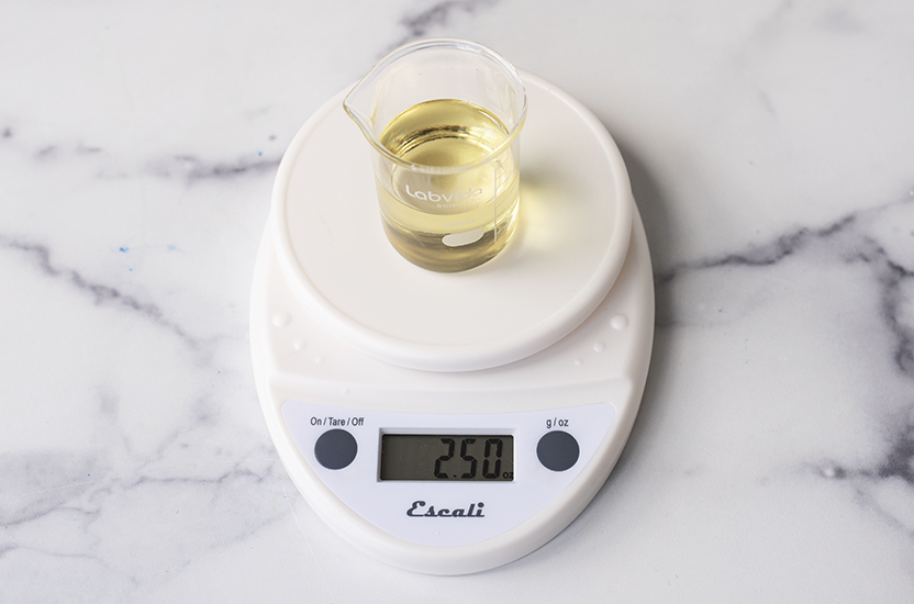 Weighing fragrance oil