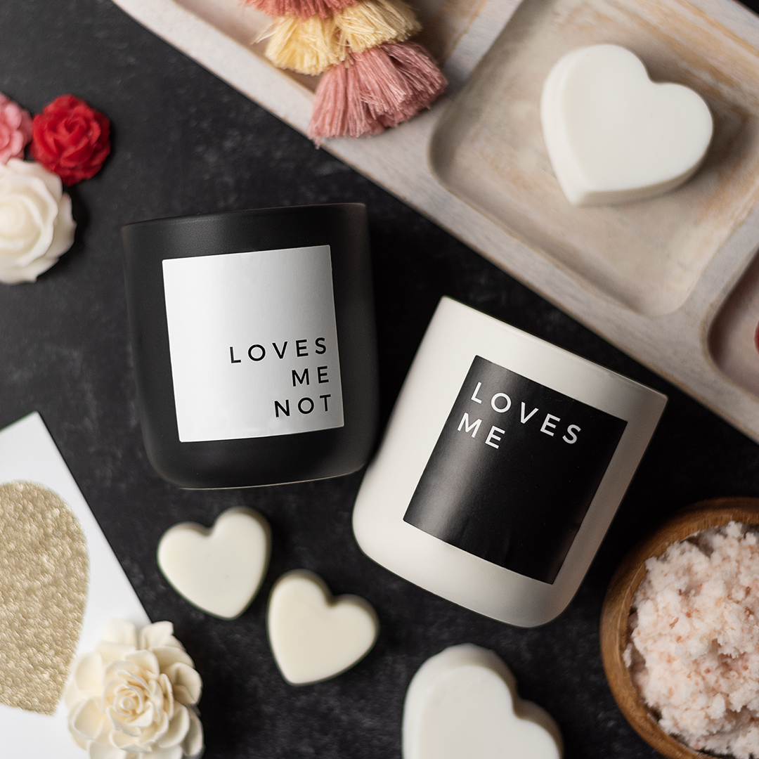 Valentine's Day inspired candles, wax melts, and projects.