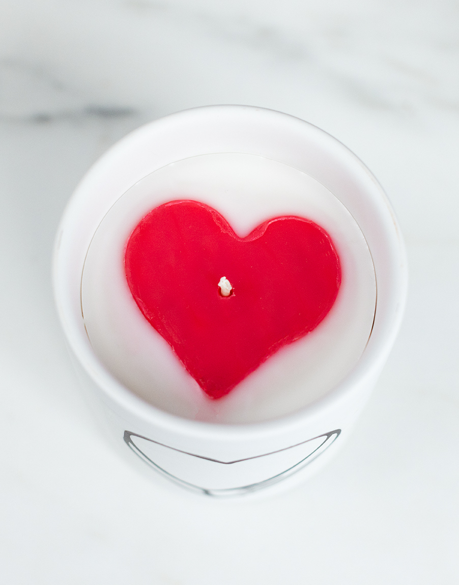 Heart embed candle.