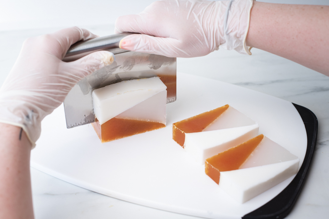 Cut soap bars.