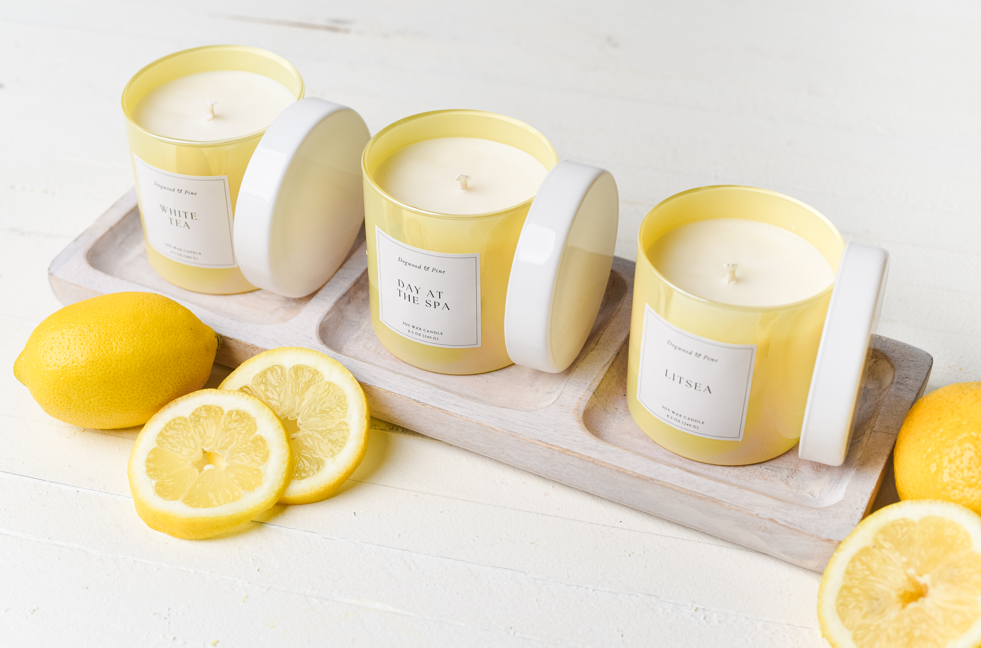 Lemon inspired candles.