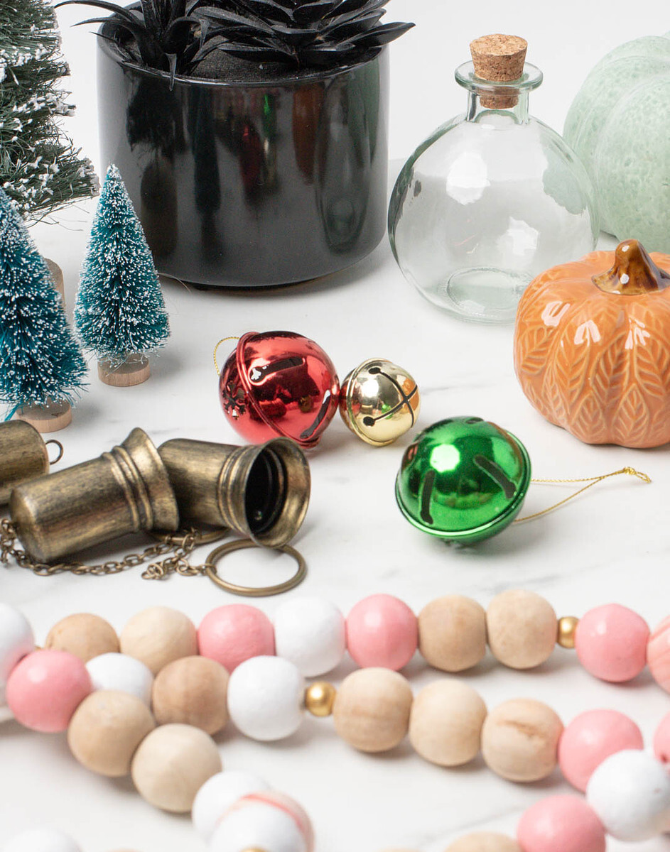 Home decor items like holiday decorations and accessories that can be used in candle and soap product photos