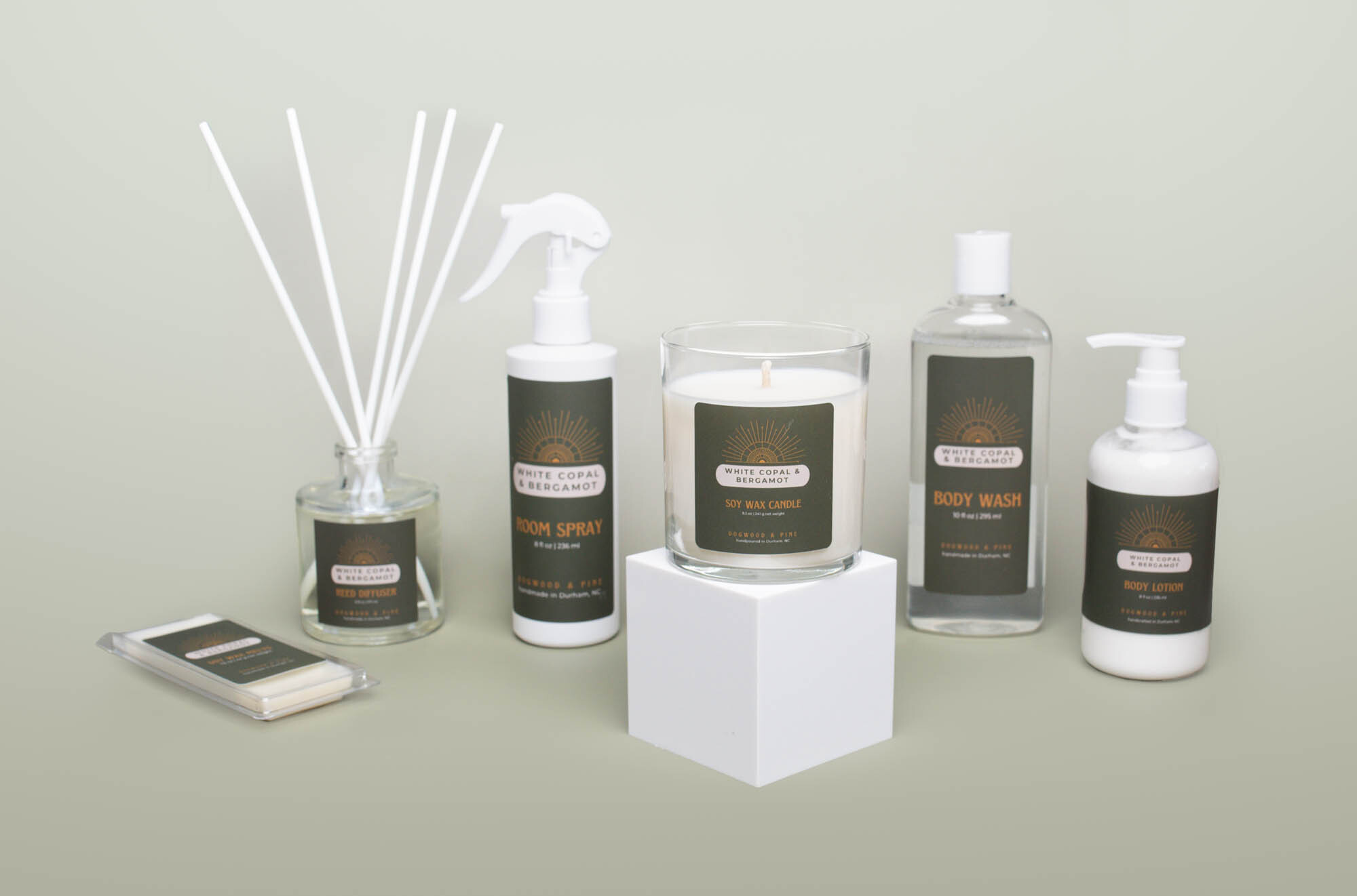 A collection of home fragrance and bath & body care products made with CandleScience supplies