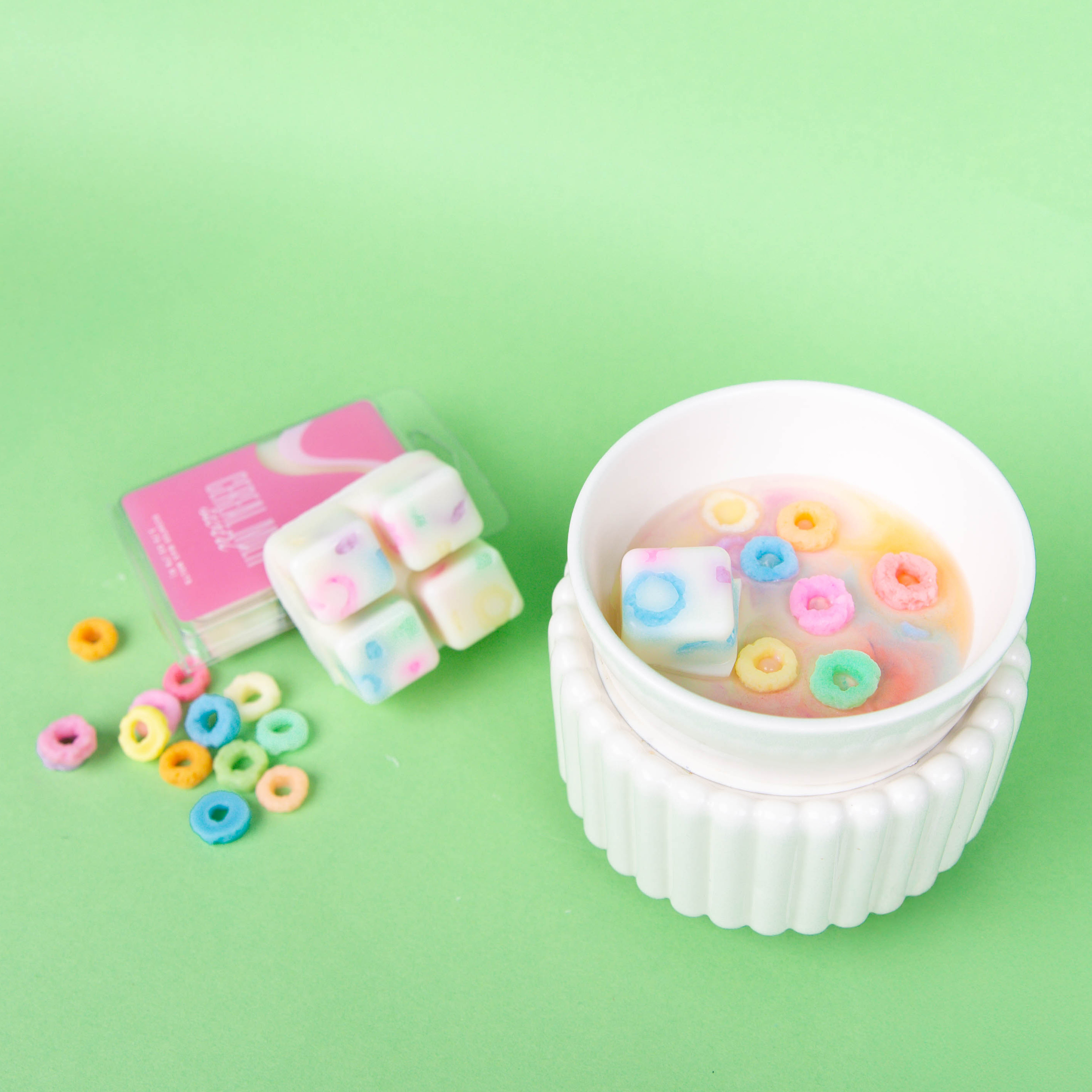 Candy heart wax melts melting together in a wax warmer