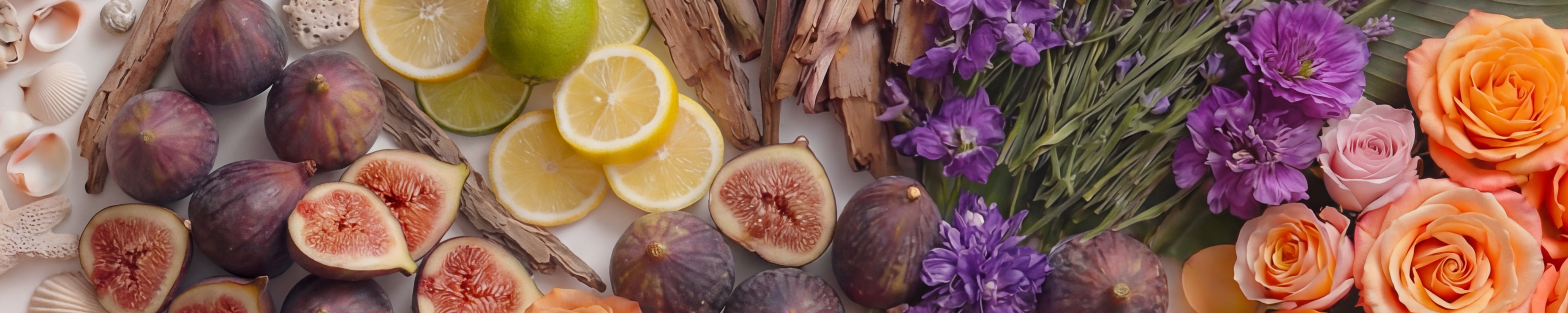 Fine fragrance notes of fruits, shells, botanicals, and other fragrance notes.