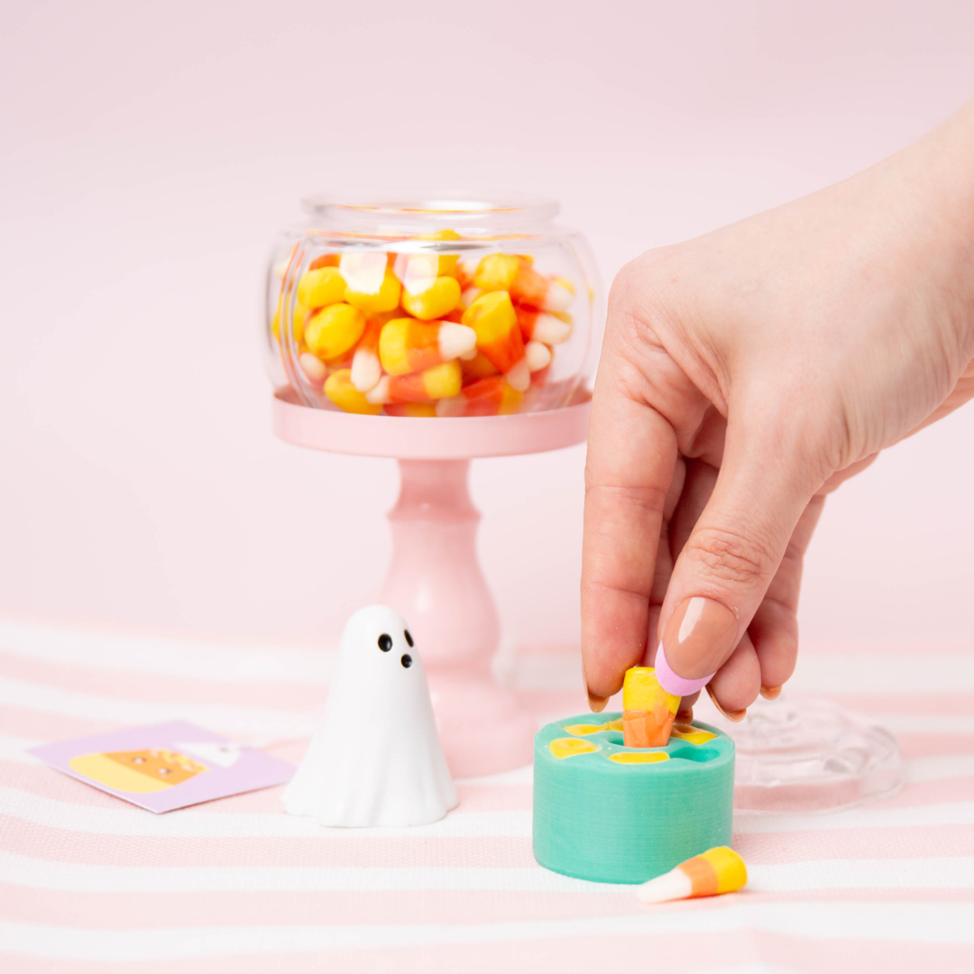 Candy corn wax melts and mold.