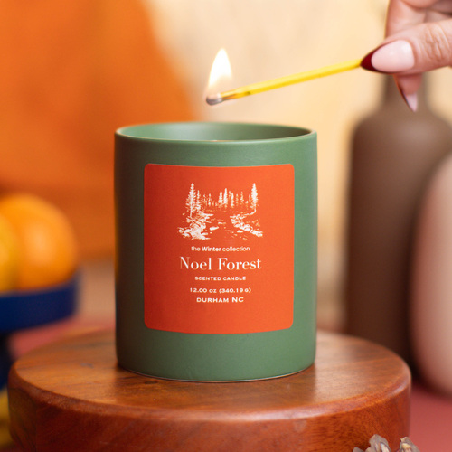 Gathered Season candle being lit.