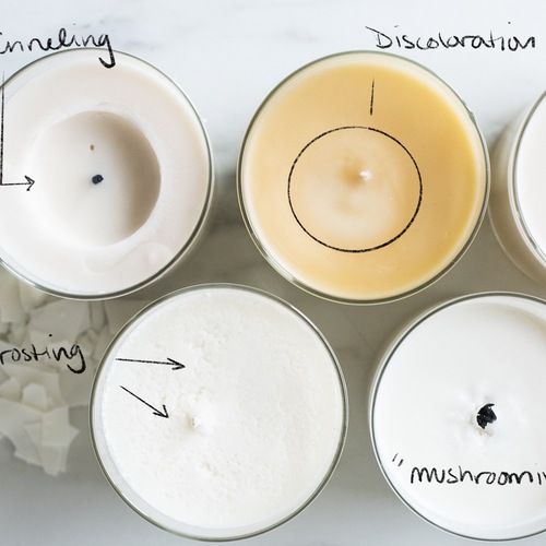 Candles with various aesthetic issues