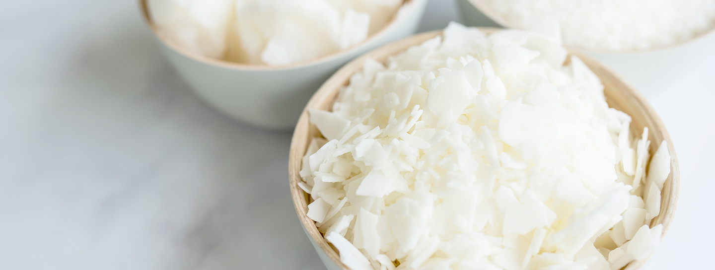Soy and paraffin wax for candle making.