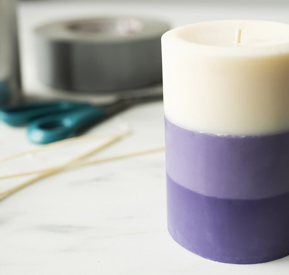 layered pillar candles with soy wax