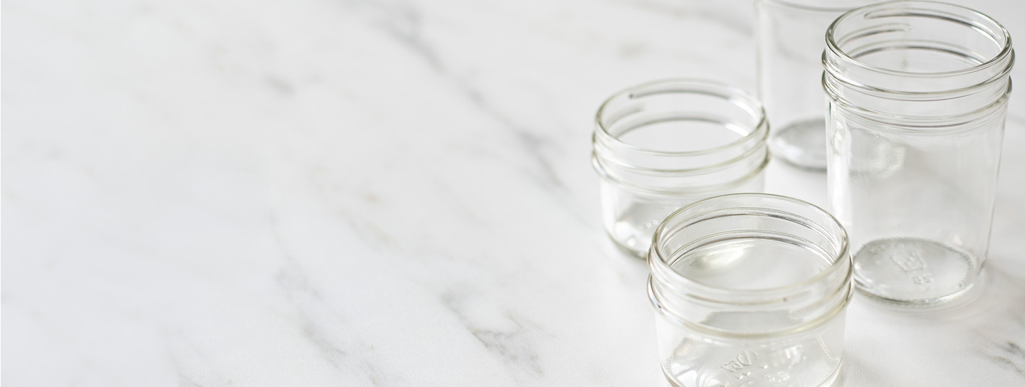 Jelly jars for candle making.