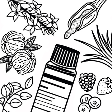 Fragrance note icons for a glossary